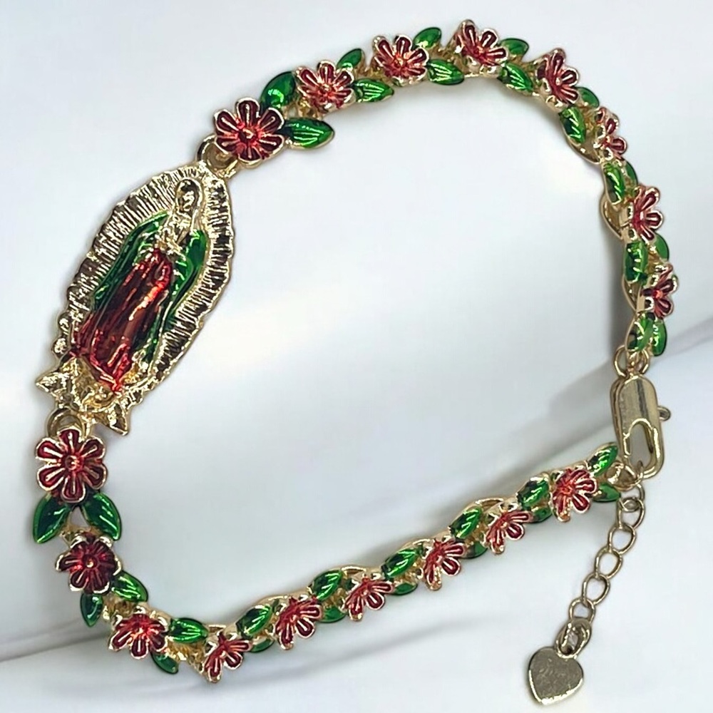 Virgin of Guadalupe bracelet Gold Plated 14k